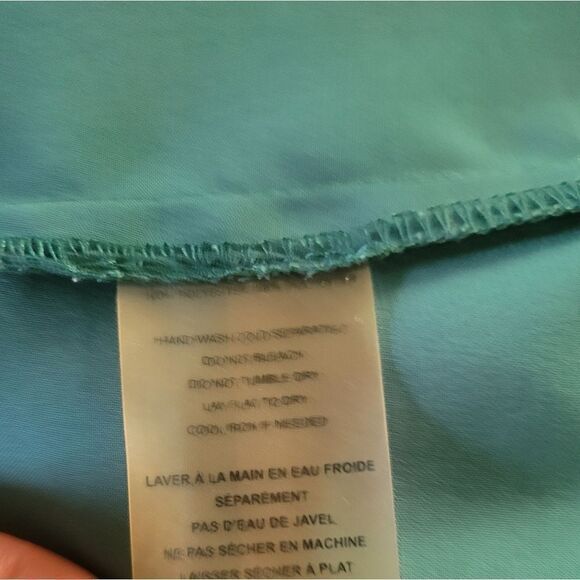 Margaret O'Leary Teal Smocked Yoke Dress Size Small - Picture 6 of 6